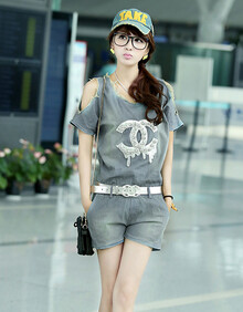 韩乔儿 2013夏季新品<em>韩版露肩连体短裤</em>S2010