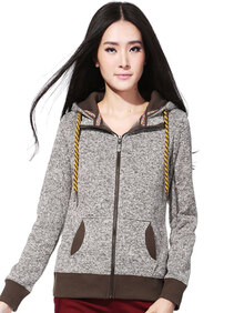 <em>真维斯</em> 2013<em>秋装</em>新款<em>女装</em>撞色时尚舒适连帽长