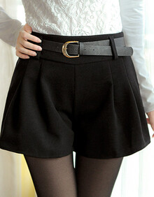 014春装新款女韩版大码显瘦加厚<em>毛呢短裤裙</em>裤