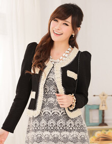 加大码女装短<em>外套</em> 2014春装新款甜美<em>织</em>花边开