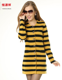 恒源祥中长款羊毛衫新款女装<em>圆领</em>连衣裙<em>女</em>针织