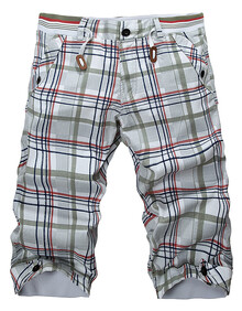 4夏装新款 男士休闲<em>短裤 男装</em>潮流格子短裤舒