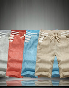 凡遇 <em>男松紧腰</em>休闲<em>运动短裤</em>布裤潮男短裤裤子