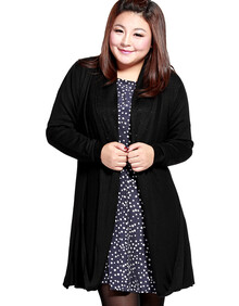 MSSHE 加大码女装胖妞春秋装新品<em>长款毛线</em>针