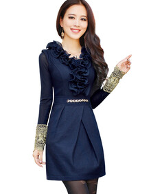 夕昕 2013<em>春季女装清仓</em> 经典气质立体花朵领无