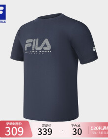 FILA 斐乐男装短袖T恤2024年夏季运动T恤LOGO运动短袖上衣 RD宝蓝 常规 XL