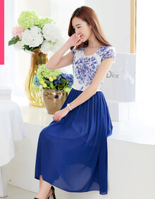 短袖女连衣裙2014<em>夏装</em>新款<em>女装</em>雪纺<em>裙子</em>夏季