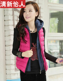 2014新款韩版连帽加厚坎肩秋冬<em>女装棉马甲</em>时