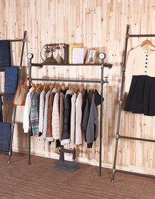 新房子 服装展示架服装店货架衣服架 牛仔裤架复古服装架陈列道具