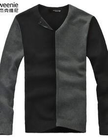 jackweenie 春装新款 男装<em>V领</em>套头毛衫<em>男士针</em>