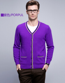 比利斯山羊 <em>男士羊绒开衫</em> 2014秋冬款休闲针织