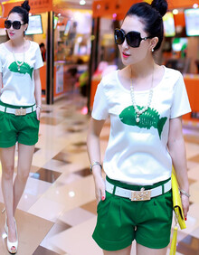 2014女装新款韩国<em>时尚</em>休闲运动套装<em>女夏装短</em>