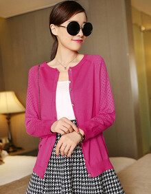 实拍2014<em>新款</em>女装镂空<em>开衫</em>外套 <em>夏季</em>空调衫薄