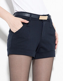 高腰显瘦<em>呢子短裤</em> <em>深蓝色</em> L怎么样?京东商城的