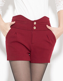 丹雷斯<em>秋冬</em>新款高腰<em>短裤</em>休闲女<em>毛呢短裤</em>显瘦性