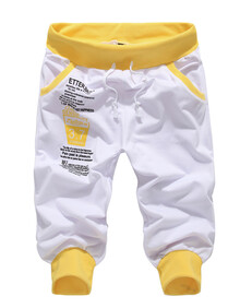 <em>黑色</em>逻辑新款<em>哈伦</em>裤韩版男士运动裤七分休闲情