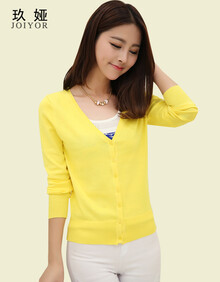 玖娅 <em>针织</em>衫<em>女开衫</em>2014秋装上新女款韩版修身