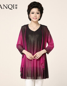 妍奇2014<em>中老年</em>春装胖妈妈装衬衫中年<em>女夏装</em>