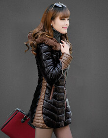 反季2014新款女士棉服<em>中长款</em>棉衣<em>女外套</em>韩版