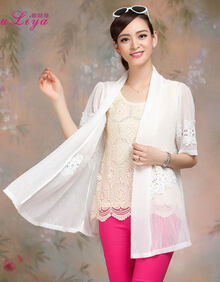 <em>DLY</em>2014春夏新款欧美风薄外套短袖宽松女士