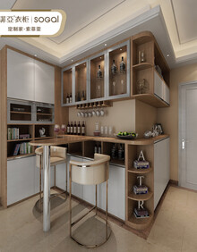 索菲亚客餐厅组合 现代简约实木颗粒板 入户柜