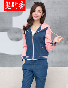奥斯香2014秋新款<em>少女装</em>韩版中学生牛仔外套