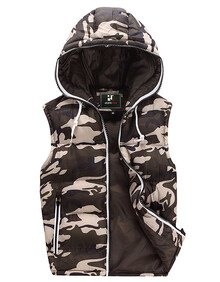 杰莱特<em>男装</em> 男式棉服 棉<em>马甲</em> 时尚<em>迷彩马甲</em> 棉背