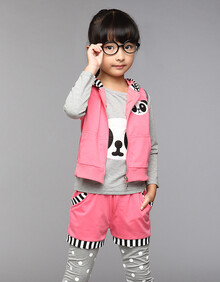 梦女童套装2014春秋裤女孩三件套秋装<em>马甲</em>外