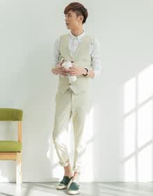 西子阁 男士秋冬季英伦<em>马甲</em>套装<em>男款</em>韩版修身