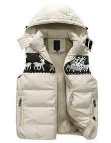 丹杰仕 情侣冬季小鹿拼接<em>棉马甲男韩版</em>修身可