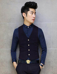 <em>格蓝凯 </em>男士秋冬季新款时尚潮流<em>马甲</em>男款韩版