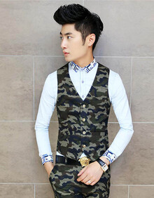 <em>格蓝凯 </em>男士秋冬季新款时尚潮流<em>马甲</em>男款韩版