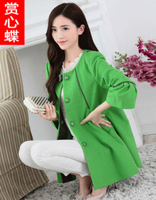 赏心蝶 秋冬装大码<em>女装</em>新款斗篷<em>毛呢外套</em>中长