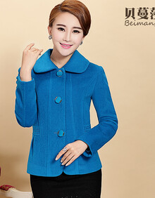 贝蔓莎时尚中年女装<em>外套</em>秋装2014<em>毛呢外套女</em>
