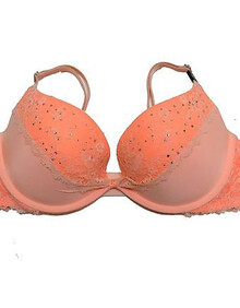 ecret 维多利亚的秘密 女士莱卡性感图案<em>文胸</em> 橘