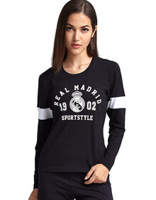 realmadrid 皇家马德里t恤款女士长袖棉质休闲运动训练服 hmw-622015