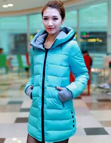 SMLN2014新款冬装韩版女中长款<em>加厚</em>修身<em>连帽</em>