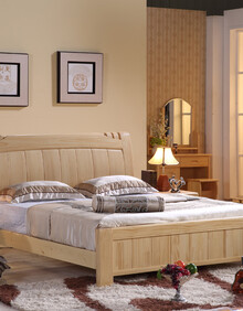 清晨家具原木床松木木床实木床双人床1.5\/1.8米