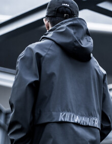 killwinner 2017A/W 机能运动防水多功能冲锋衣 户外运动潮牌卫衣男女国潮 黑色 L