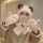 耳朵毛圈熊-帽子+口罩+手套（米