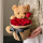 38cm棕熊+11朵红玫瑰+礼袋