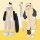 三色茶米猫睡袍套装（加厚珊瑚绒含裤子）+棉鞋
