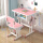 彩漆款65*45双柱桌+椅（粉色）