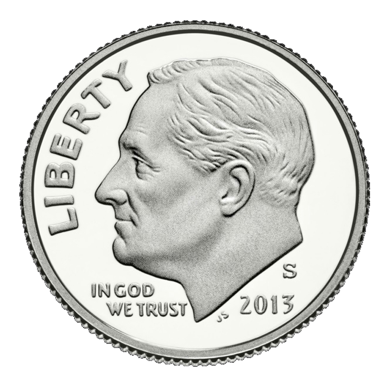 美国 罗斯福 火炬 10美分硬币 one dime 美元 全新保真 外国钱币