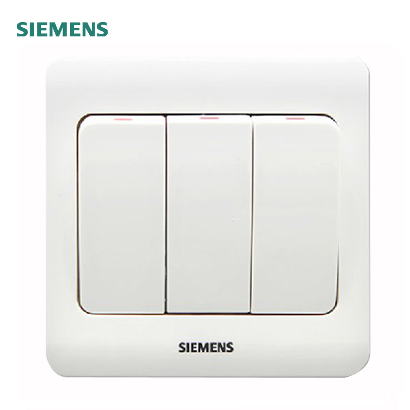 西门子(siemens) 西门子开关插座面板 远景系列 雅白色 三开三联单控