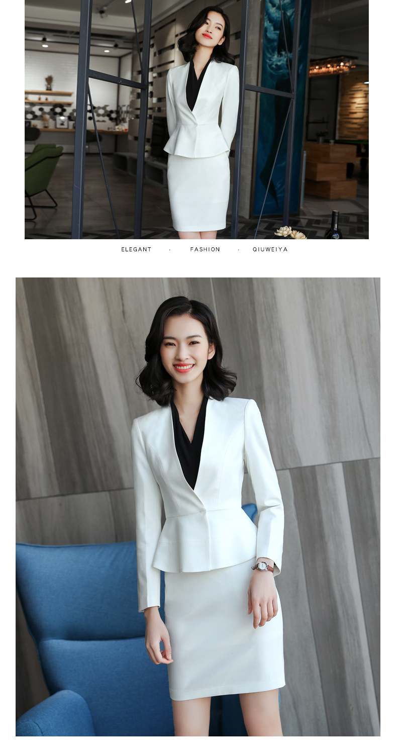 瑞诗米白领职业装女2018新款时尚修身气质西装套装女秋冬正装西服工作