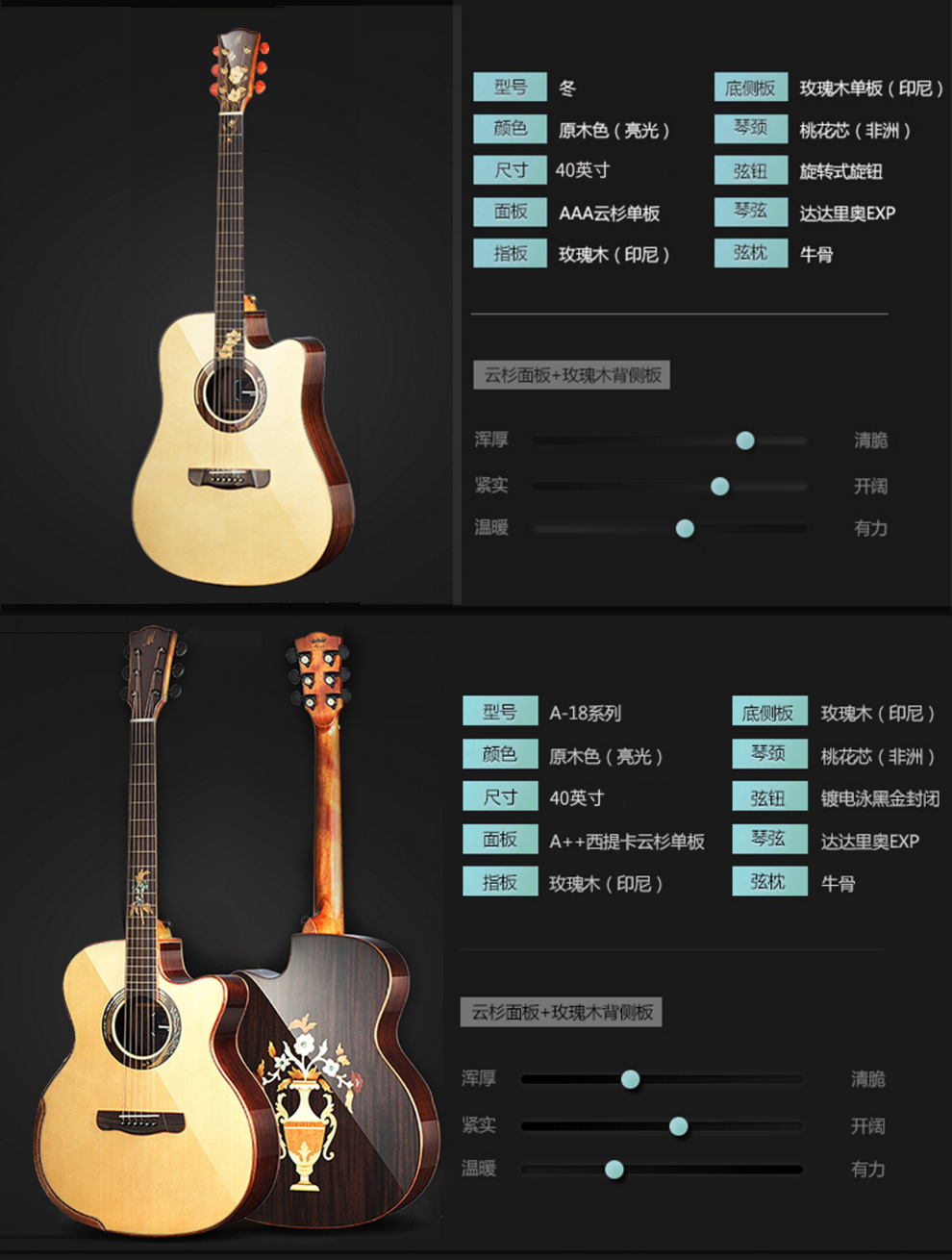 meridaextrema 美丽达吉他民谣吉他全单木吉他春夏秋冬 c-10dc_ 2折