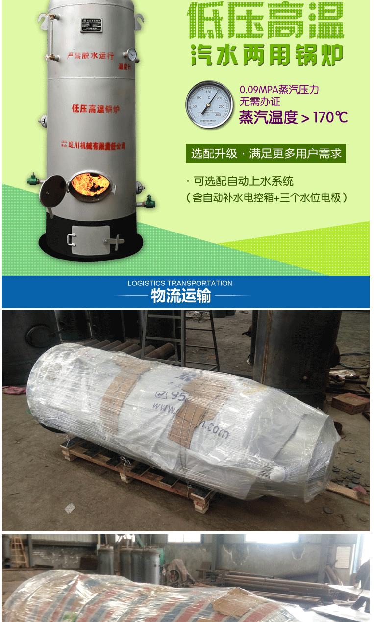 燃煤柴蒸汽锅炉低压高温做豆腐腐竹酿酒烘干炉 lsg0.12(蒸发量120kg)