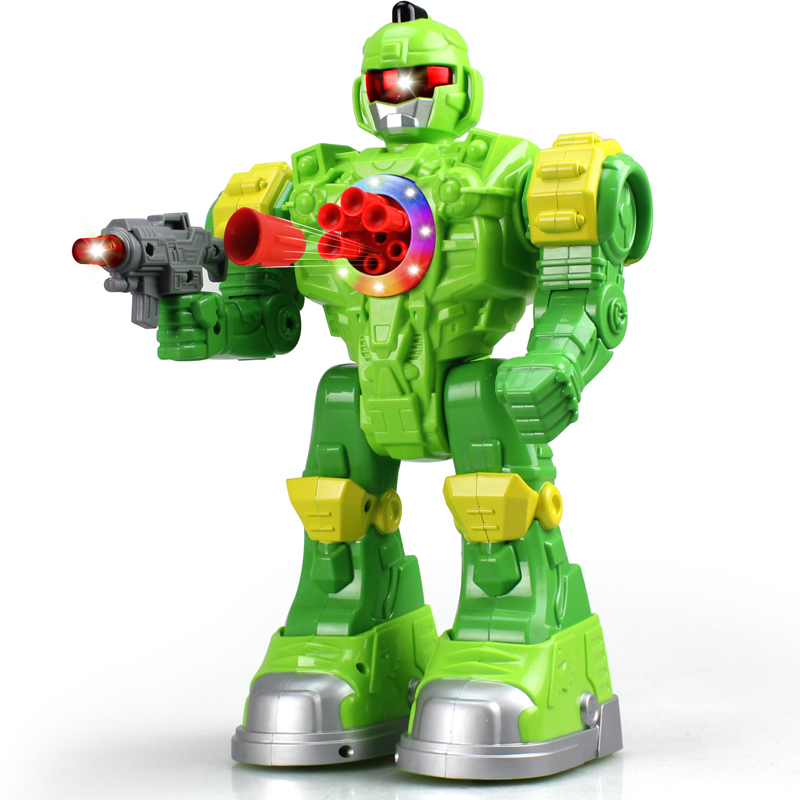 jiaqi佳奇 绿色刚狼战神电动遥控机器人 tt712儿童玩具 可发射导弹