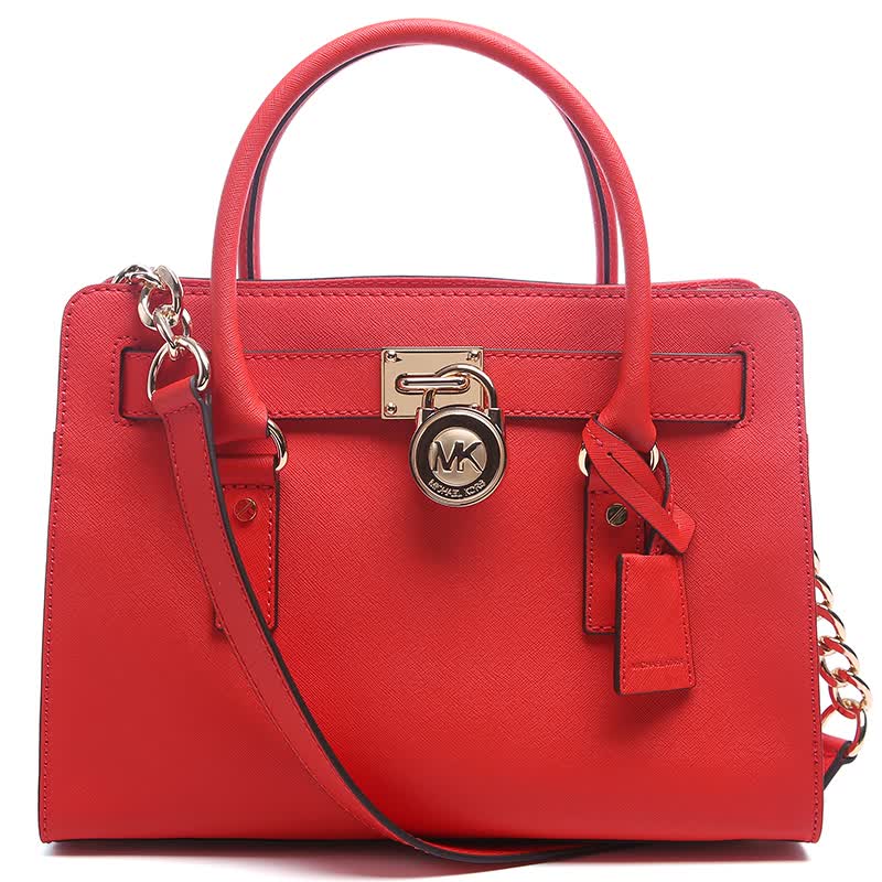 科尔斯michael kors mk 女款中号锁头包30s2ghms3l 橘红/蓝色 橘红色